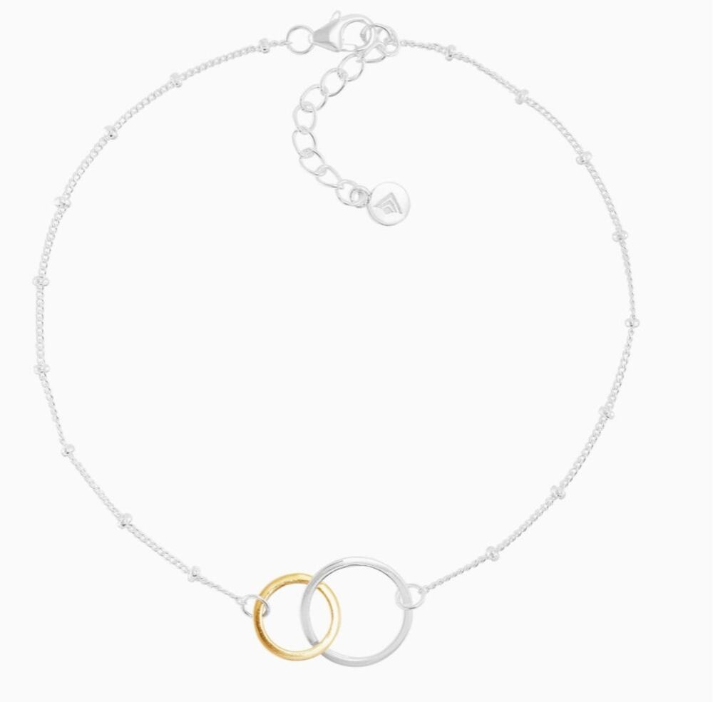 Silpada 'Pagosa' Silver with 14K Gold Plating Anklet, 10"